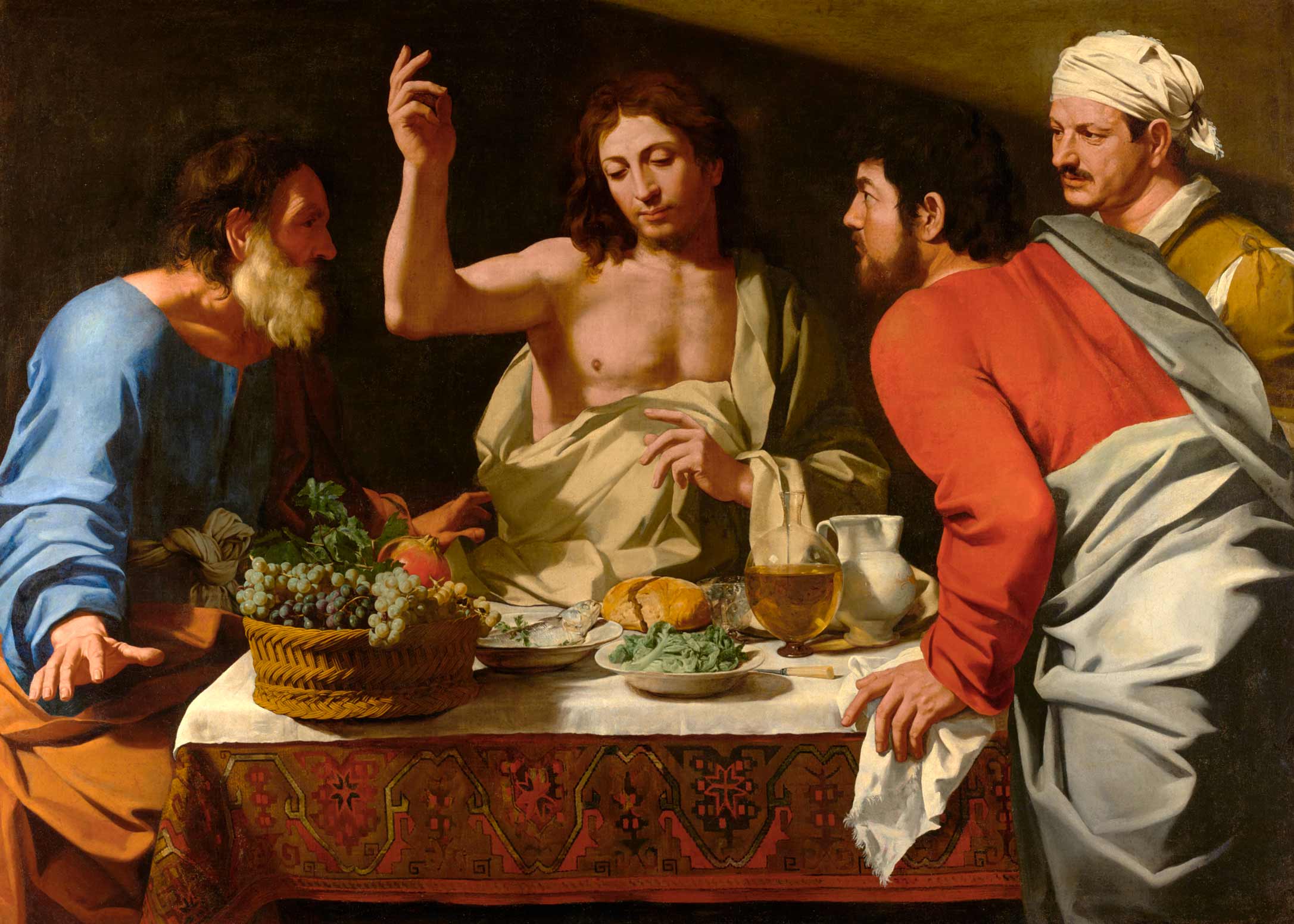 The Supper at Emmaus by Bartolomeo Cavarozzi (1615-1625)